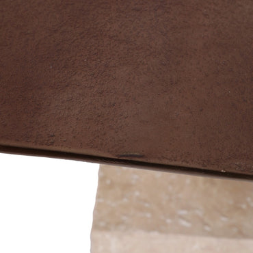 Side Table - Bronze Travertine Square Block Base, 22 in.
