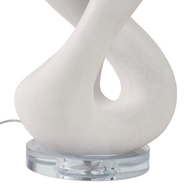 Table Lamp - White Quartz Modern Finish Details, 25 in.
