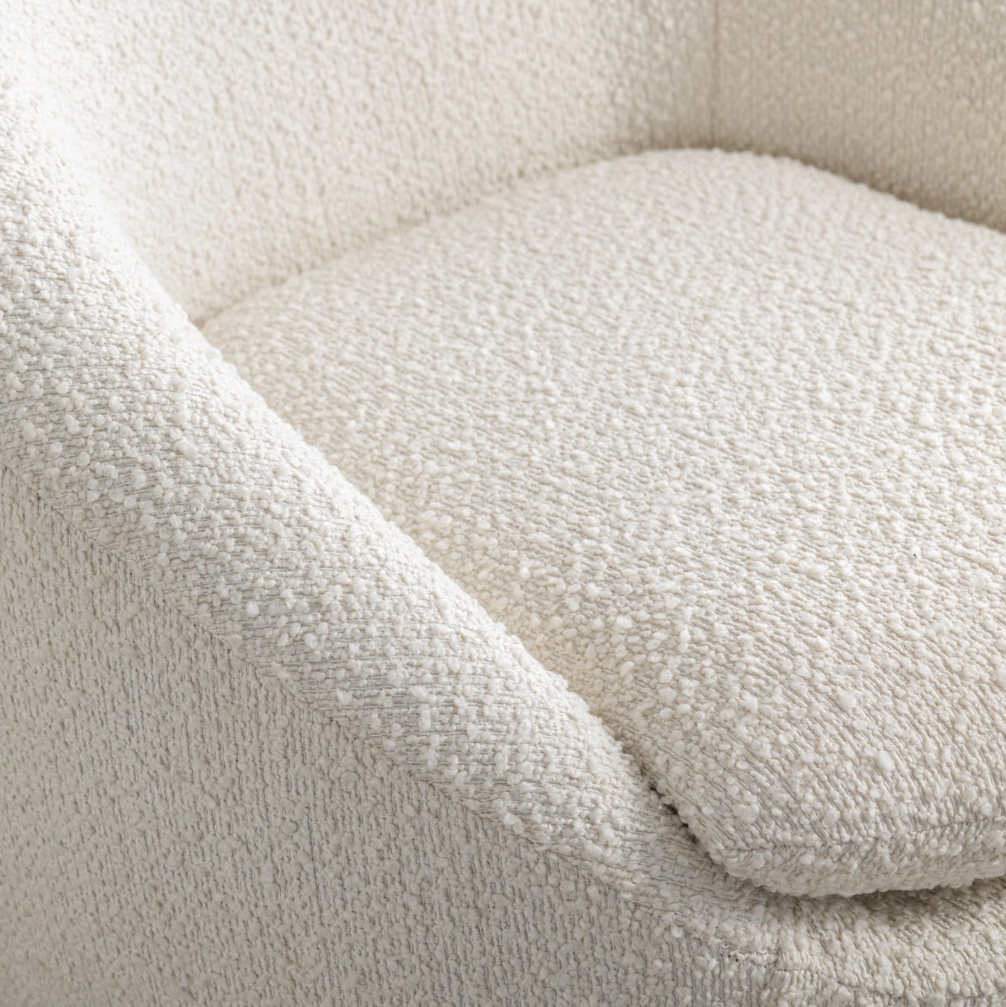 Winnie Swivel Boucle Barrel Chair