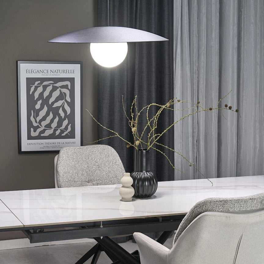 Slate Mid-Century Modern Wide Dome Pendant Light For Kitchen Island & Dining Table