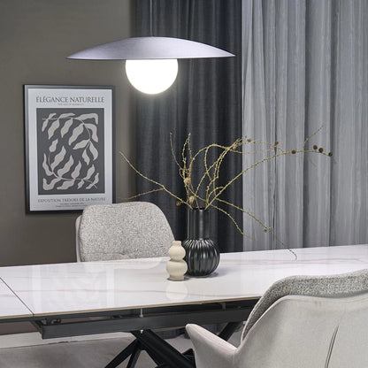 Slate Mid-Century Modern Wide Dome Pendant Light For Kitchen Island & Dining Table