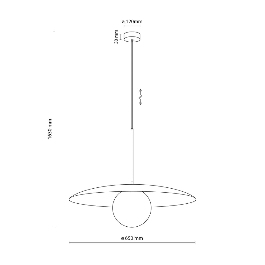Slate Mid-Century Modern Wide Dome Pendant Light For Kitchen Island & Dining Table