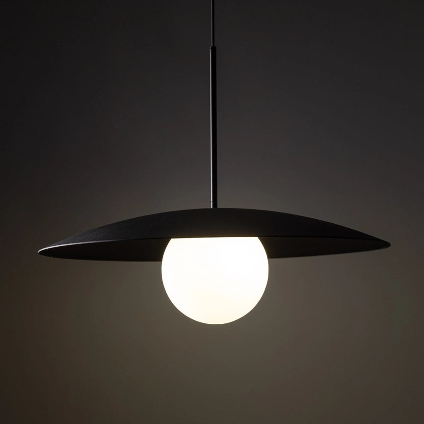 Slate Mid-Century Modern Wide Dome Pendant Light For Kitchen Island & Dining Table