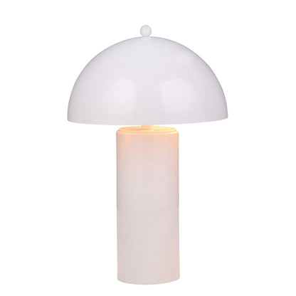 Table Lamp - White Metal Decorative Mushroom Dome, 22 in.
