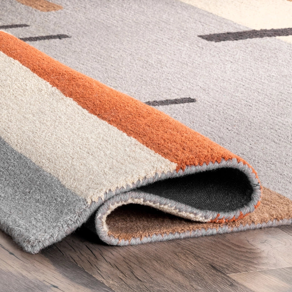 Cori Wool Abstract Contemporary Area Rug