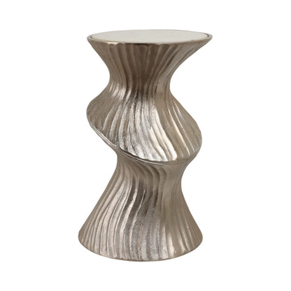 Side Table - Gold Marble Artistic Twisted Top, 22 in.