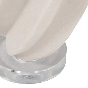 Table Lamp - White Resin Glass Sculptural Twist Base, 25 in.