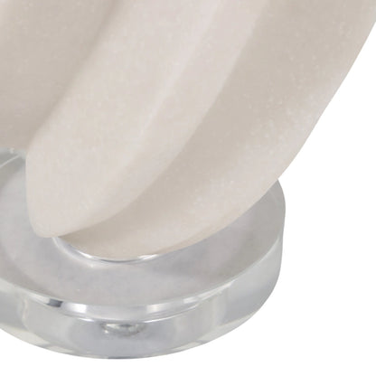Table Lamp - White Resin Glass Sculptural Twist Base, 25 in.