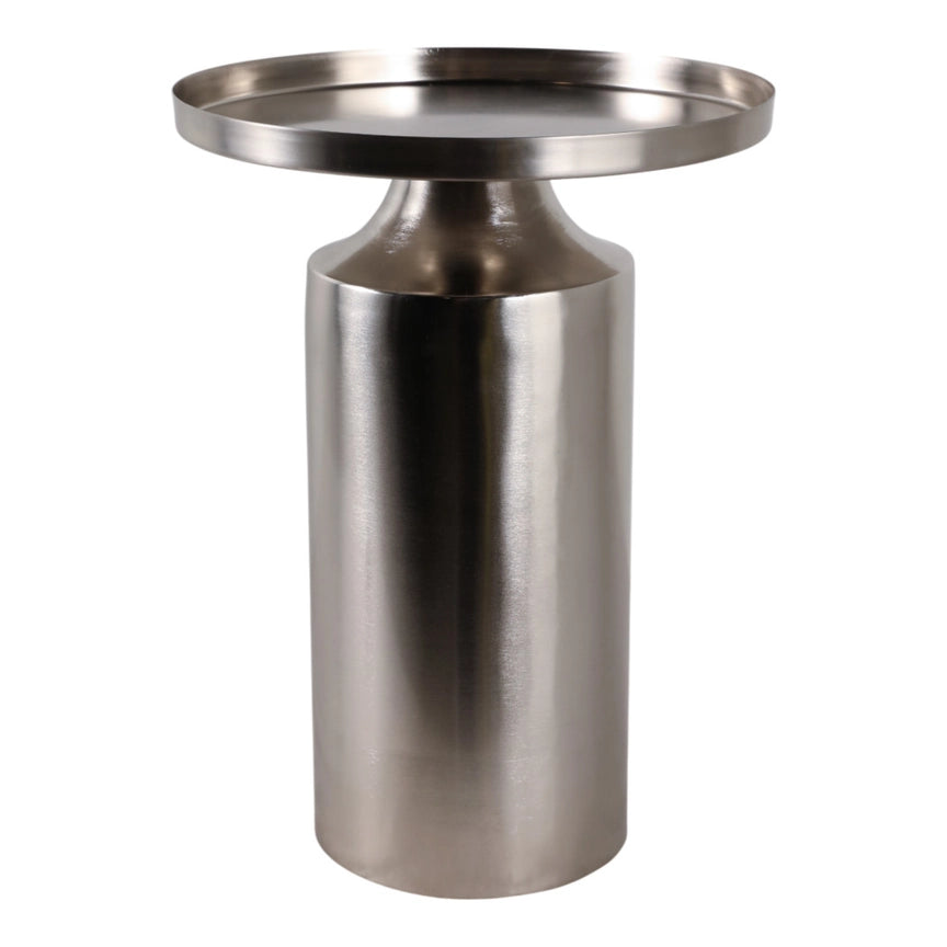 Side Table - Silver Iron Minimalist Circle, 19 in.