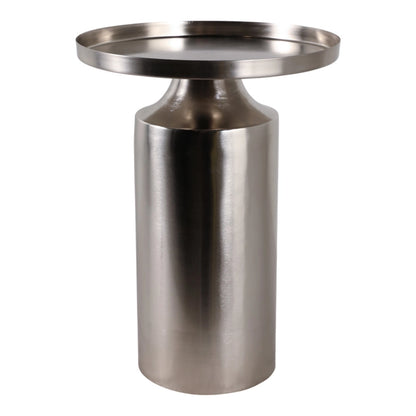 Side Table - Silver Iron Minimalist Circle, 19 in.