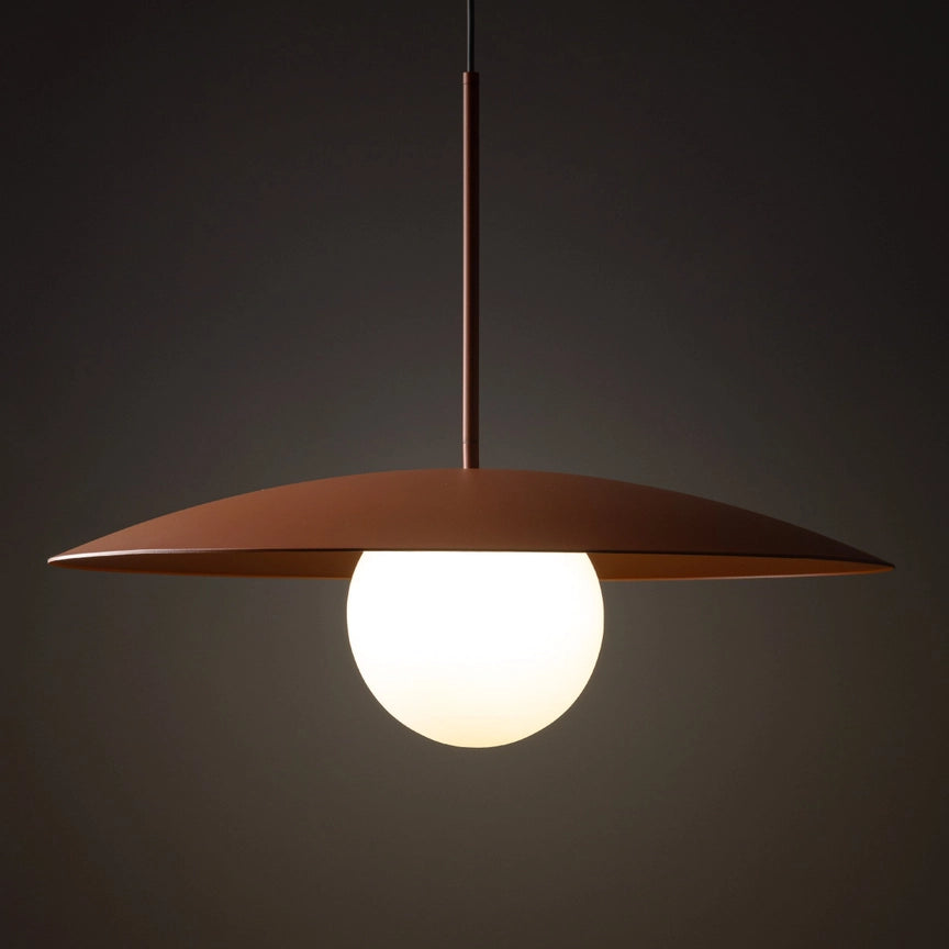 Slate Mid-Century Modern Wide Dome Pendant Light For Kitchen Island & Dining Table