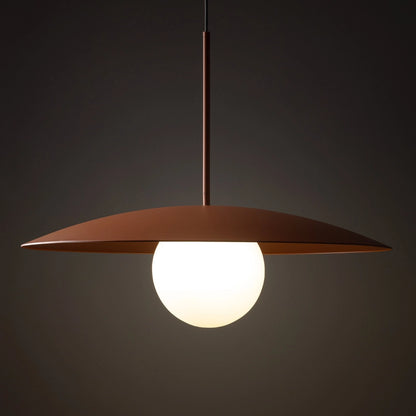 Slate Mid-Century Modern Wide Dome Pendant Light For Kitchen Island & Dining Table