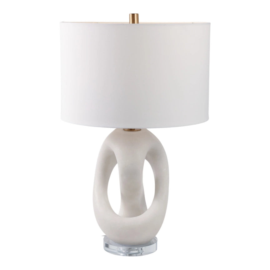 Table Lamp - White Quartz Modern Finish Details, 25 in.