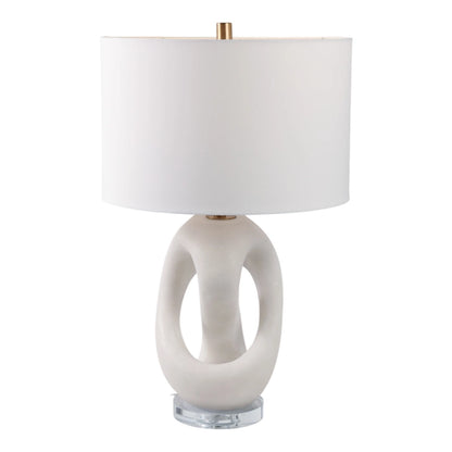 Table Lamp - White Quartz Modern Finish Details, 25 in.