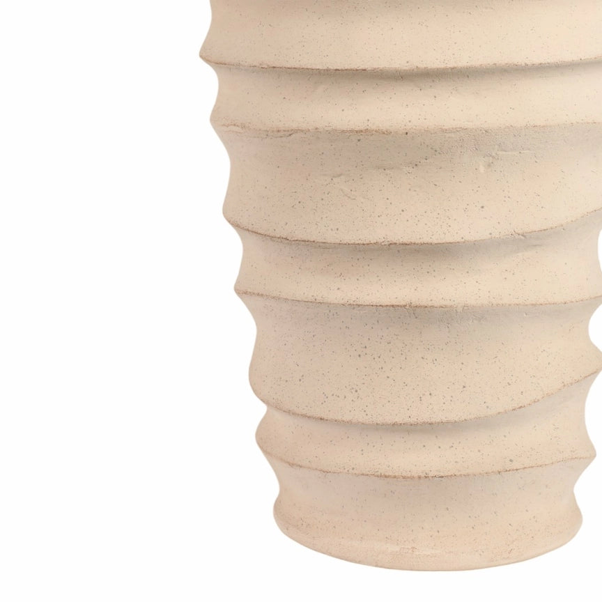 Decorative Floor Vase - Ivory Ecomix Textured Ribbed, 28 in.