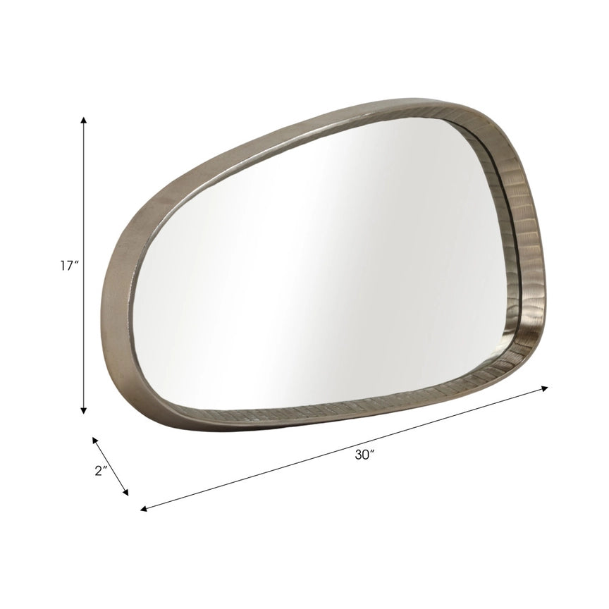 Wall Mirror - Black Metal Organic Irregular Shape, 30 in.
