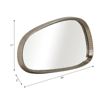 Wall Mirror - Black Metal Organic Irregular Shape, 30 in.