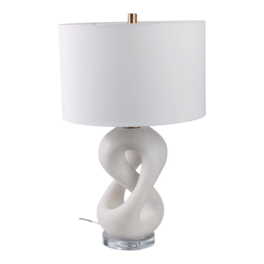 Table Lamp - White Quartz Modern Finish Details, 25 in.