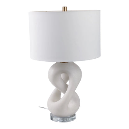 Table Lamp - White Quartz Modern Finish Details, 25 in.