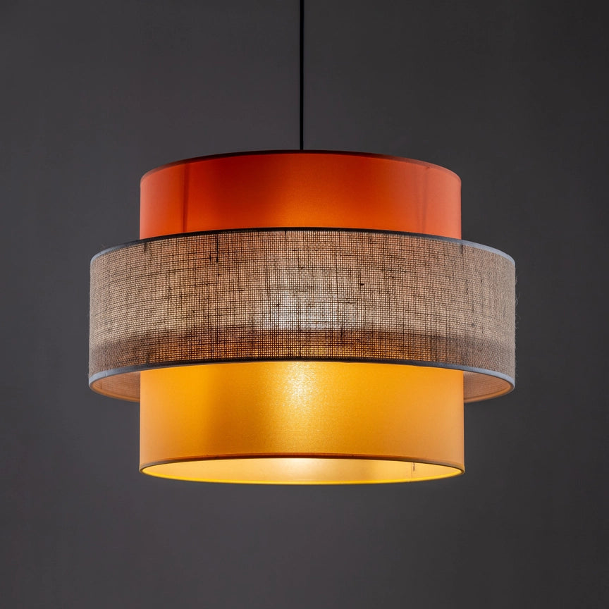 Trio Jute Mid-Century Boho Large Pendant