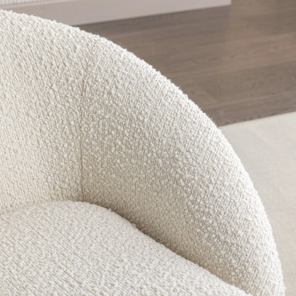 Winnie Swivel Boucle Barrel Chair