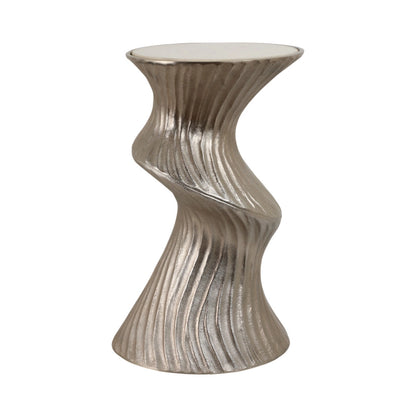 Side Table - Gold Marble Artistic Twisted Top, 22 in.