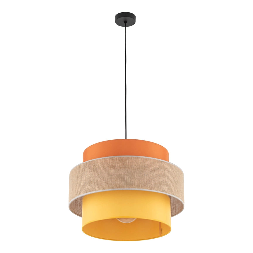 Trio Jute Mid-Century Boho Large Pendant