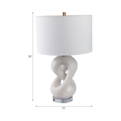 Table Lamp - White Quartz Modern Finish Details, 25 in.
