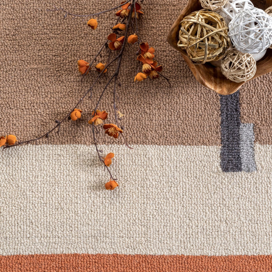 Cori Wool Abstract Contemporary Area Rug