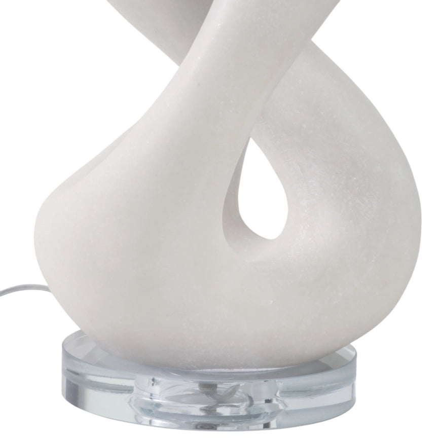 Table Lamp - White Quartz Modern Finish Details, 25 in.