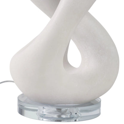 Table Lamp - White Quartz Modern Finish Details, 25 in.