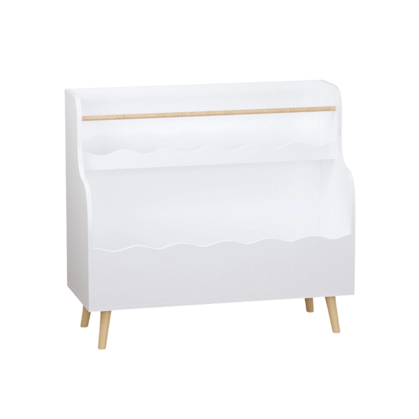 White Kids Bookshelf & Toy Storage Cabinet (Mdf)