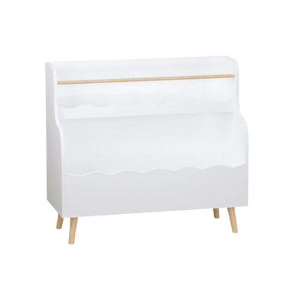 White Kids Bookshelf & Toy Storage Cabinet (Mdf)