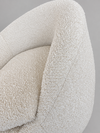 Winnie Swivel Boucle Barrel Chair