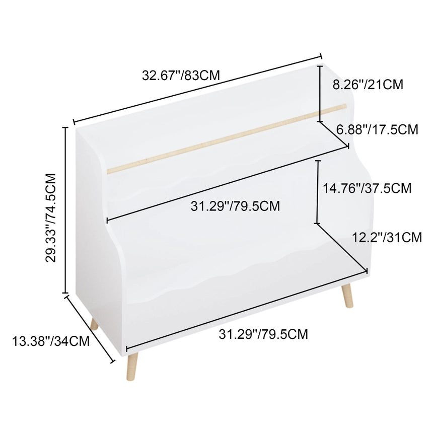 White Kids Bookshelf & Toy Storage Cabinet (Mdf)